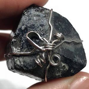Colgante de Turmalina negra de acero TNJCA1A