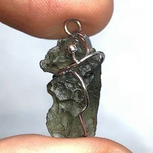 Moldavita moldavite piedra auténtica colgante plata MJCAA1B3 joya personalizada artesanal