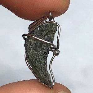 Moldavita moldavite piedra auténtica colgante plata MJCAA1B3 joya personalizada artesanal
