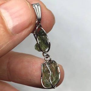 Colgante Moldavitas piedra auténtica y acero ref MMJ11A-3 doble especial conexión