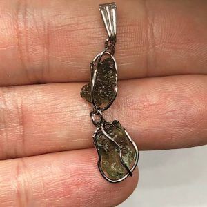 Colgante Moldavitas piedra auténtica y acero ref MMJ11A-3 doble especial conexión