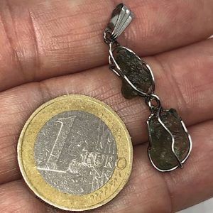 Colgante Moldavitas piedra auténtica y acero ref MMJ11A-3 doble especial conexión