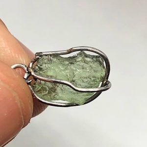 Colgante Moldavitas piedra auténtica y acero ref MMJ11A-3 doble especial conexión