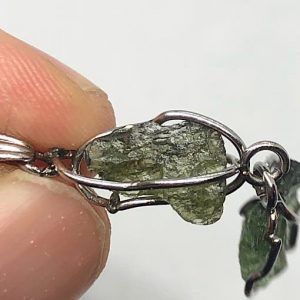 Colgante Moldavitas piedra auténtica y acero ref MMJ11A-3 doble especial conexión