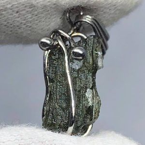 Moldavita moldavite piedra auténtica colgante acero MMJ15A3 especial conexión joya personalizada artesanal