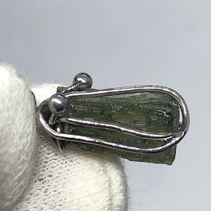 Moldavita moldavite piedra auténtica colgante acero MMJ15A3 especial conexión joya personalizada artesanal