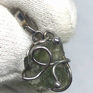 Moldavita moldavite piedra auténtica colgante acero MMJ12A-2 joya personalizada artesanal