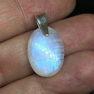 Colgante de piedra luna piedra en plata PLJA1B1z2
