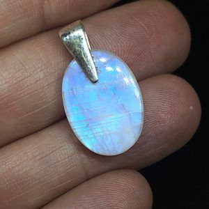 Colgante de piedra luna piedra en plata PLJA1B1z2