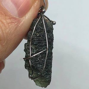 Moldavita piedra auténtica colgante acero pequeño MMJ16A joya personalizada artesanal