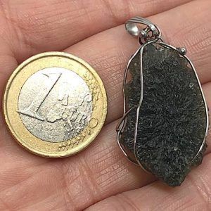 Moldavita piedra auténtica colgante acero pequeño MMJ16A joya personalizada artesanal