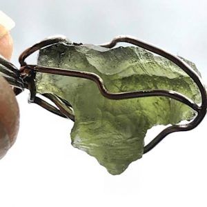 Moldavita piedra auténtica colgante acero pequeño MMJ10A