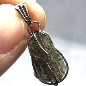 Colgante Moldavita piedra auténtica y acero ref MMJ11A