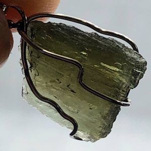 Moldavita piedra auténtica colgante acero pequeño MMJ15A joya personalizada artesanal