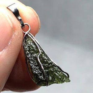 Moldavita piedra auténtica colgante acero pequeño MMJ13A joya comprar Madrid España online