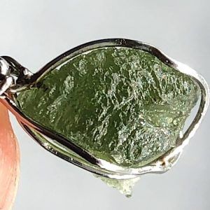 Moldavita piedra auténtica colgante acero pequeño MMJ14A joya personalizada artesanal
