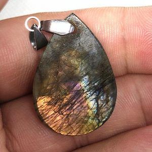 Comprar piedra Labradorita colgante acero LJCA20A