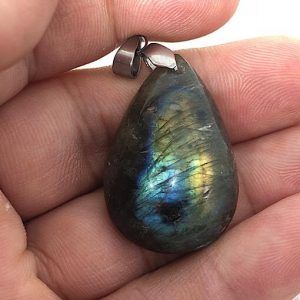 Comprar piedra Labradorita colgante acero LJCA21A