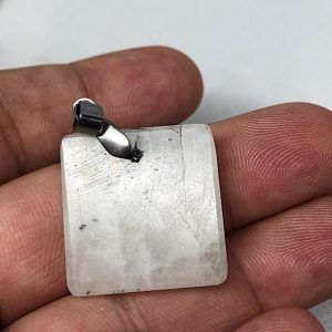 Colgante piedra luna piedra sol en acero PLJC5A