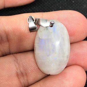 Colgante piedra luna en acero PLJC10A
