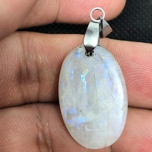 Colgante piedra luna en acero PLJC10A