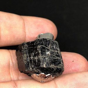 Comprar Colgante de Turmalina negra de acero TNJCA8A
