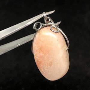 Colgante piedra luna piedra sol en acero PLJC11A