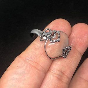 Anillo de piedra luna piedra sol en acero PLJA1B