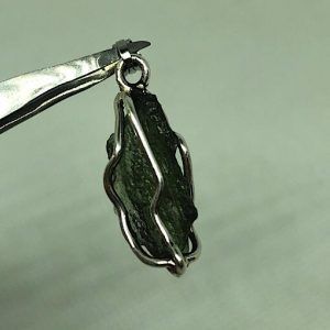 Moldavita piedra auténtica colgante de plata MJCPA1B joya personalizada artesanal