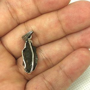 Moldavita piedra auténtica colgante de plata MJCP1B joya personalizada artesanal