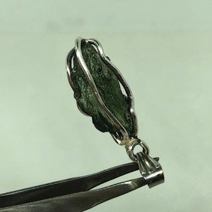 Moldavita piedra auténtica colgante de plata MJCP1B joya personalizada artesanal