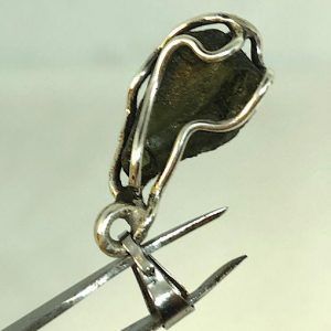 Moldavita piedra auténtica colgante de plata MJCP2B joya personalizada artesanal