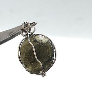 Moldavita piedra auténtica colgante acero pequeño MMJ10A joya personalizada artesanal
