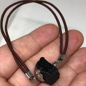 Pulsera de goma extensible con turmalina negra pulsera marrón en Madrid TNPC3A
