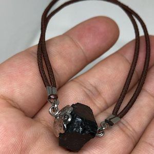Pulsera de goma extensible con turmalina negra pulsera marrón en Madrid TNPC3A