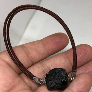 Pulsera de goma extensible con turmalina negra pulsera marrón en Madrid TNPC4A