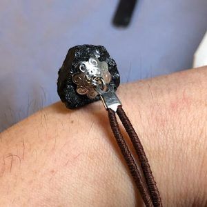 Pulsera de goma extensible con turmalina negra pulsera marrón en Madrid TNPC3A