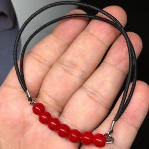 Pulsera de goma extensible con bolitas rojas en Madrid PBR2B