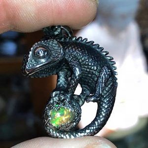 Ópalo piedra preciosa precio colgante acero Camaleón OPALOJC1A