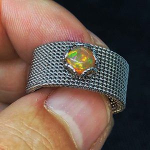 Piedra ópalo precio comprar online anillo acero OPALJAA9A1