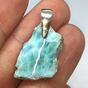 Comprar larimar piedra azul mineral natural precio colgante plata ref LarimarCP1a1