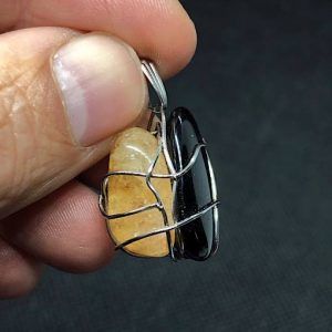 Cuarzo citrino obsidiana colgante de acero Ref CCOBJCA1A comprar