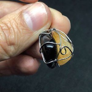 Cuarzo citrino obsidiana colgante de acero Ref CCOBJCA1A comprar