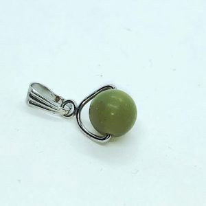 Colgante jade nefrita autentico bola 8mm y acero
