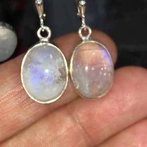 Pendientes Piedra Luna en plata PendientesPLJPP1A