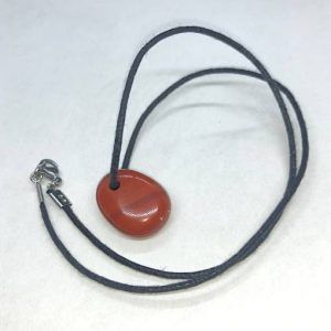 Comprar colgante jaspe rojo teja en textil acero precio