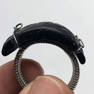 Tectita indochinita anillo acero ref tectitaanillo1