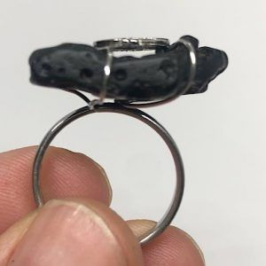 Tectita indochinita anillo acero ref tectitaanillo2