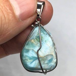 Comprar colgante acero larimar piedra preciosa LarimarCAG21