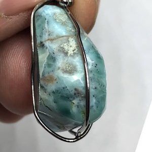 Comprar colgante acero larimar piedra preciosa LarimarCAG21